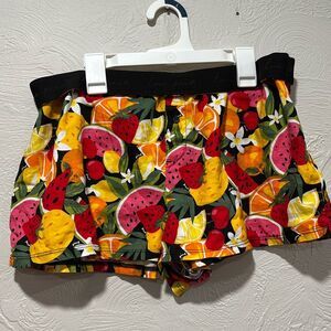PINK Victoria’s Secret Tropical Floral Fruit Print Pajama Shorts Size Medium